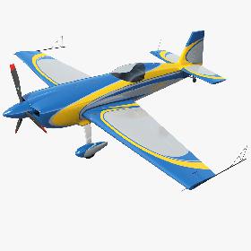 3D model Extra EA300 Aerobatic Monoplane Blue-Yellow